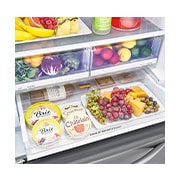 LG Nevecón French Door, Tecnología Door Cooling™, capacidad 716 LTS, acabado Platinum Silver, Inverter Lineal Compressor, LM65BGSK