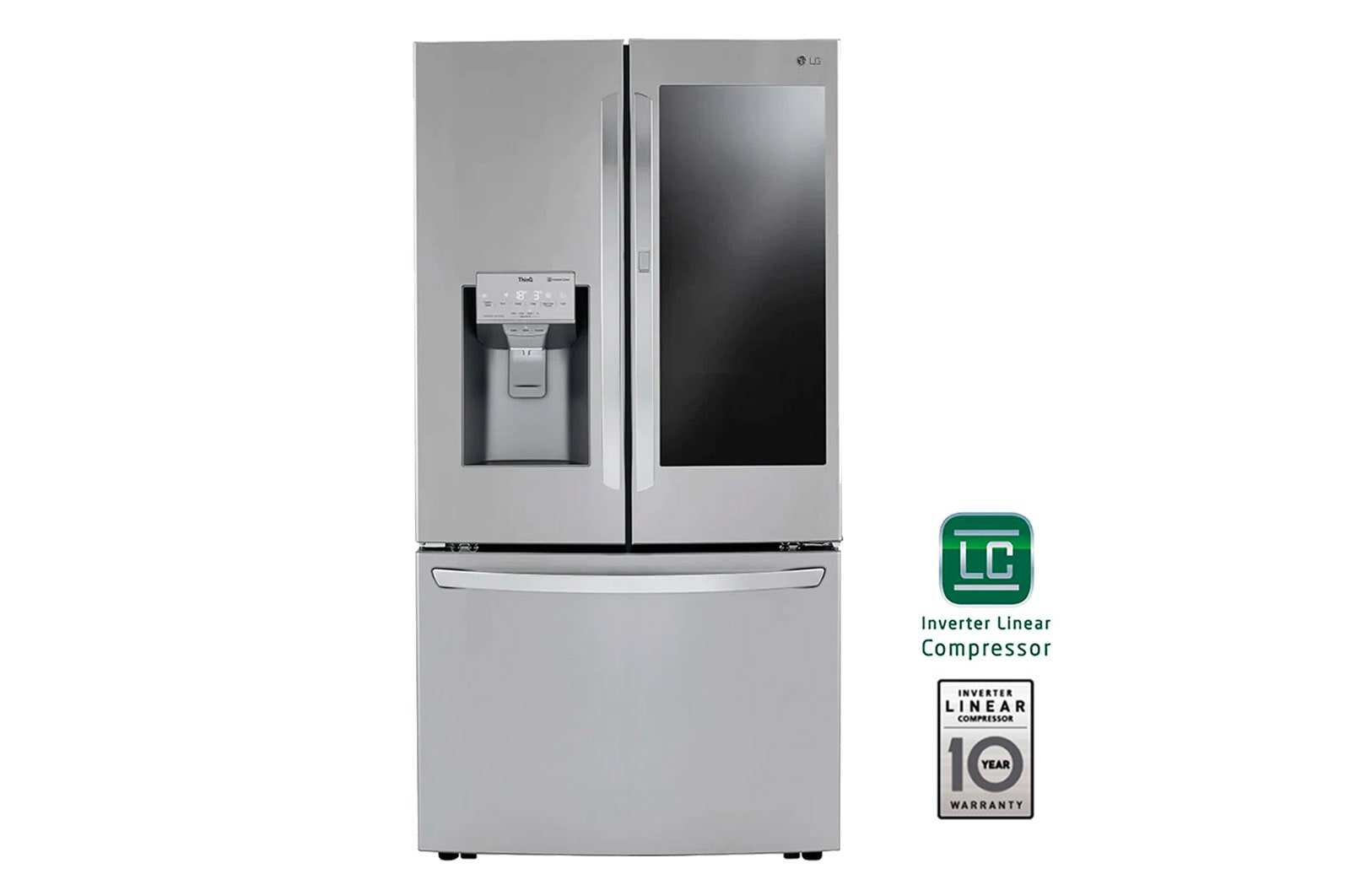 LG Nevecón LG InstaView Door in Door, ThinQ, Side by Side, capacidad 836 LTS, Inverter Linear Compresor, LM82SXS