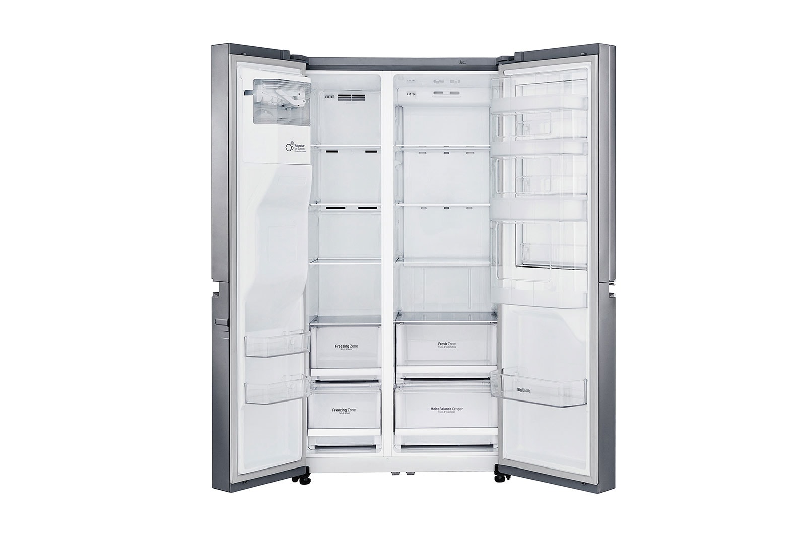 LG Nevecon Door-in-Door®, Side by Side, capacidad 668 LTS, acabado Platimun Silver, Inverter Linear Compresor, LS65SDP1