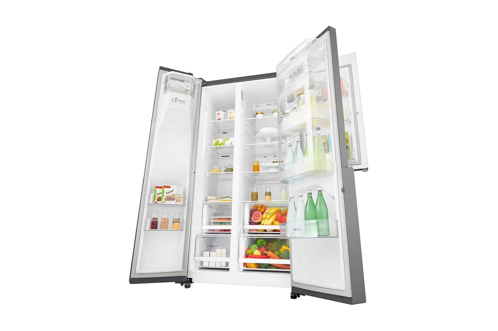 LG Nevecon Door-in-Door®, Side by Side, capacidad 668 LTS, acabado Platimun Silver, Inverter Linear Compresor, LS65SDP1