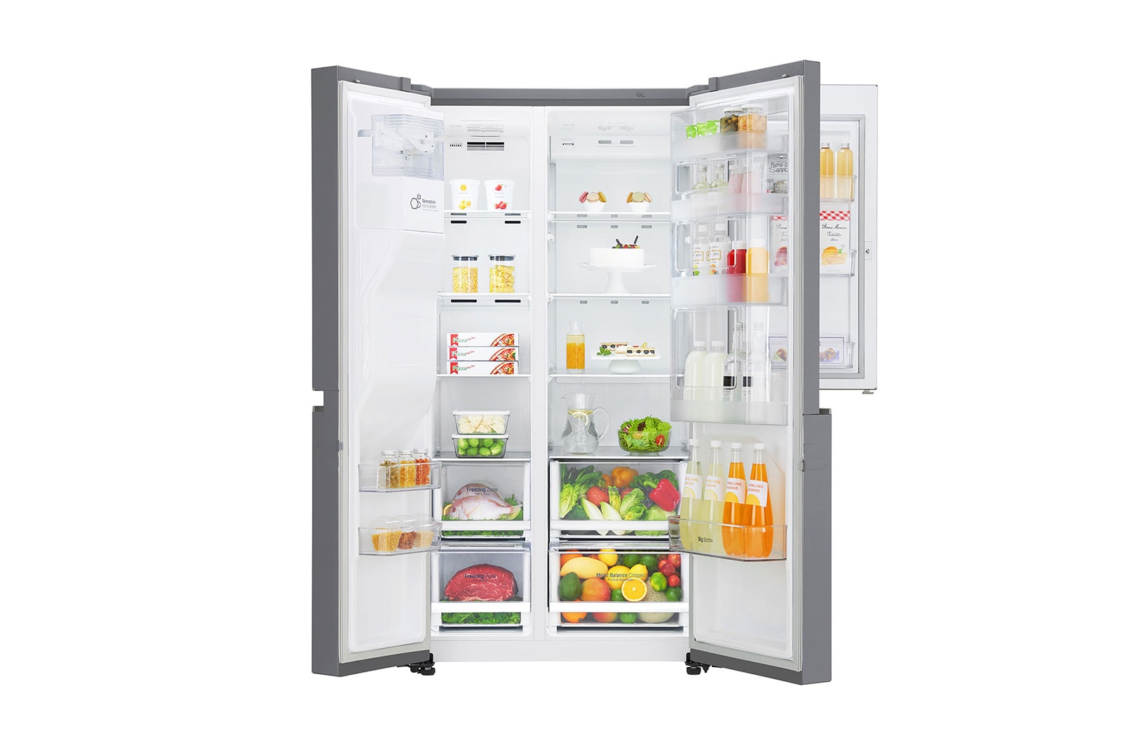 LG Nevecon Door-in-Door®, Side by Side, capacidad 668 LTS, acabado Platimun Silver, Inverter Linear Compresor, LS65SDP1