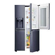 LG Nevecon LG  InstaView Door in Door, Side by Side, capacidad 668 LTS, acabado Matte Black ,Inverter Linear Compresor, LS65SXT