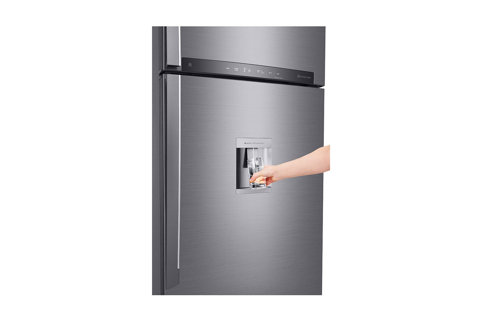 LG Nevera Top Freezer, fabricador de hielo, Tecnología Door Cooling™, capacidad 471 LTS, acabado Platinum Silver, Filtro Hygiene Fresh+®, Inverter Lineal Compressor, LT44AGP