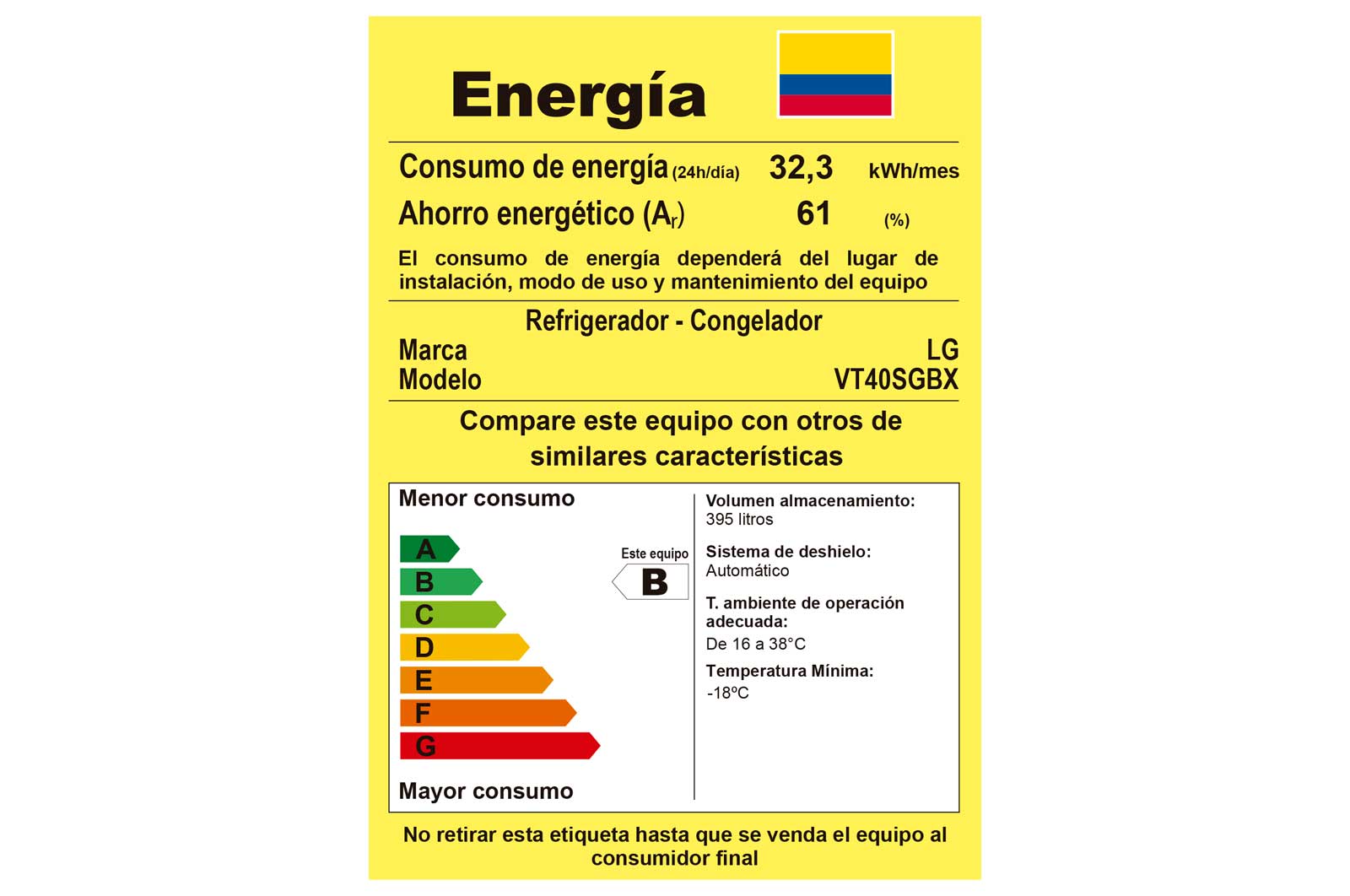 LG Nevera LG Top Freezer, Smart Inverter+™, ThinQ, Black VCM, Capacidad Total Almacenamiento 395 Litros, VT40SGBX