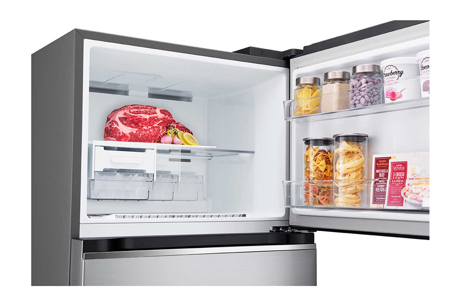 LG Nevera LG Top Freezer, DoorCooling+™, ThinQ, Platinum Silver3  Capacidad Total Almacenamiento 395 Litros, VT40SGPX