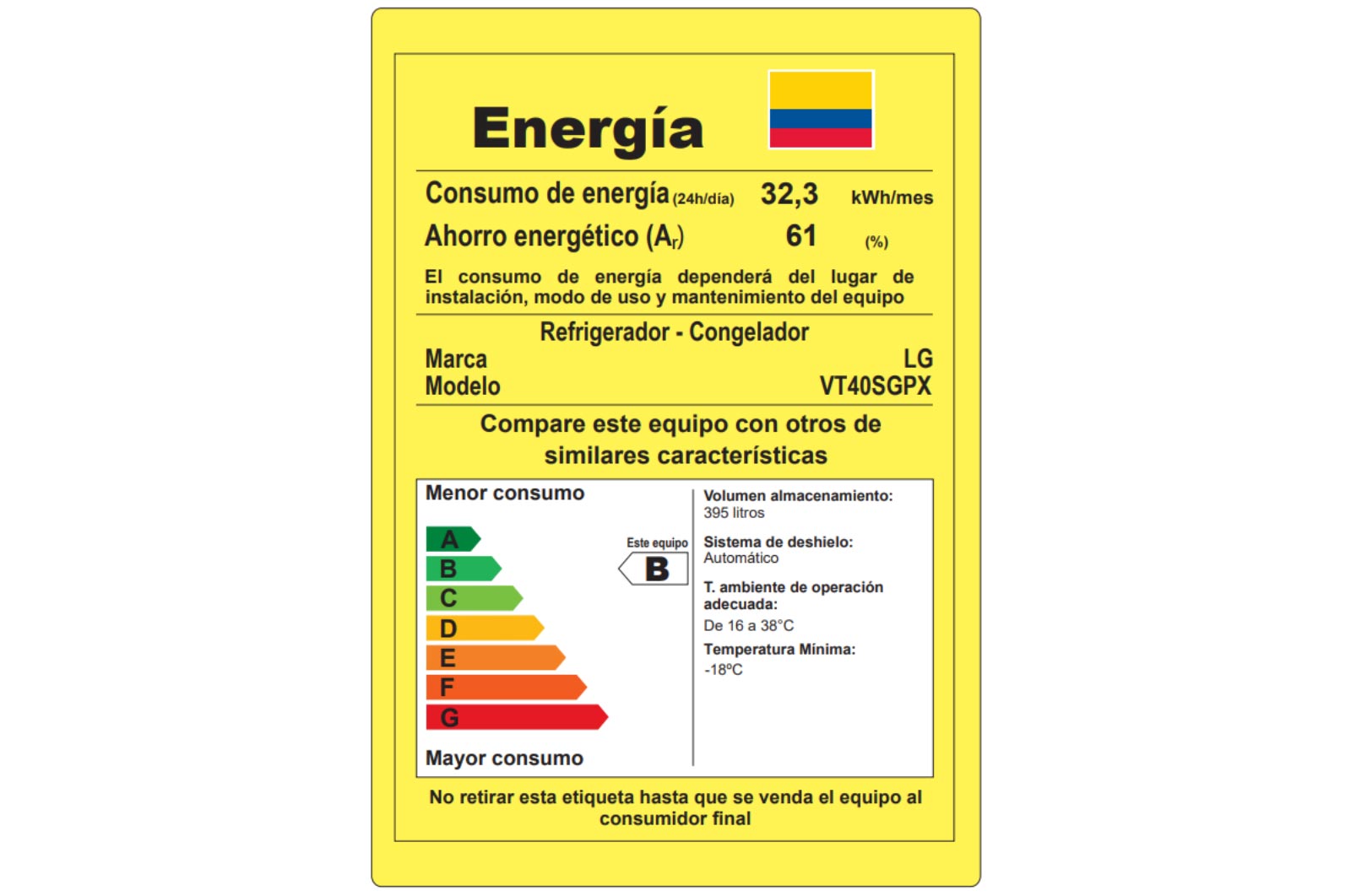 LG Nevera LG Top Freezer, DoorCooling+™, ThinQ, Platinum Silver3  Capacidad Total Almacenamiento 395 Litros, VT40SGPX