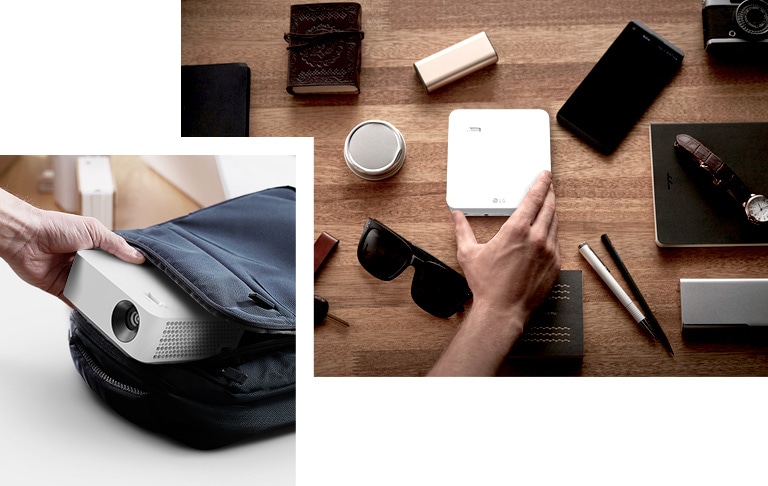 El proyector está diseñado para agarre con una sola mano.