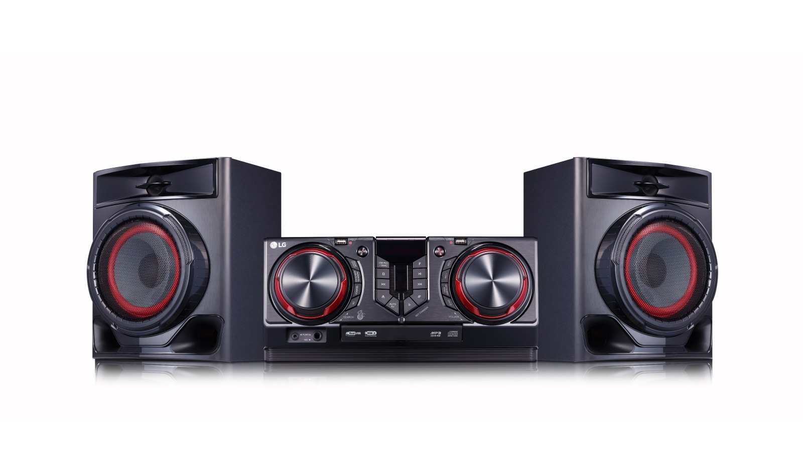 LG Minicomponente XBOOM CJ44 | 480W | 2.1ch | Funciones de karaoke | 2 puertos USB, CJ44