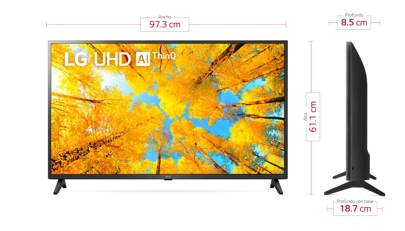 LG Smart LED TV HDR10 HDR10 de 43 pulgadas Class 4K 2160p WebOS con  frecuencia de actualización compatible con Alexa y Google Assistant +  soporte de