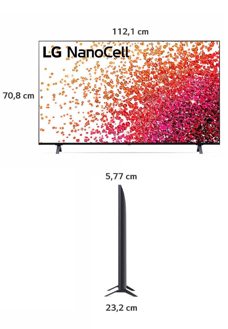 Smart Tv LG 50 nanocell 50 NANO 75 ASPA, sin control, con base, pequeña  mancha en la pantalla (Merc