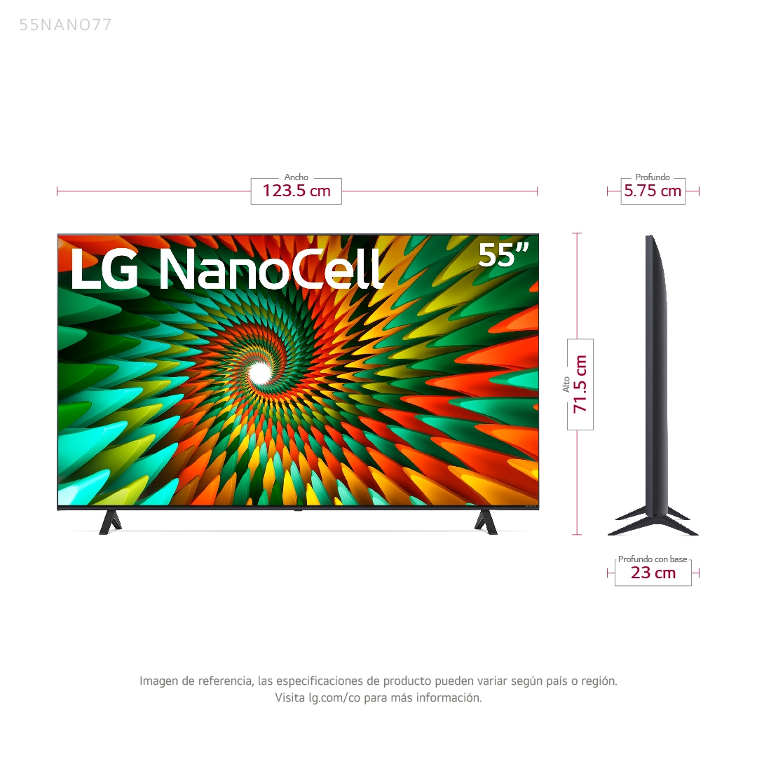 TV LG 55 Pulgadas 139 cm 55NANO77SRA 4K-UHD NanoCell Sma