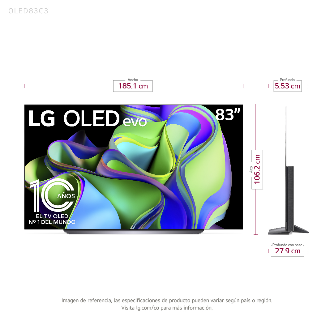 Pantalla Smart TV LG OLED de 83 pulgadas 4K/UHD OLED83C3PSA