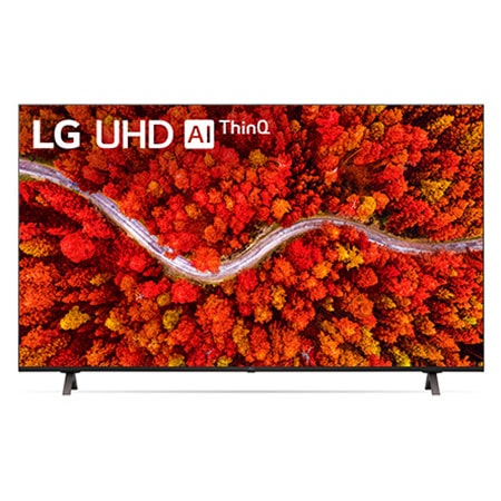 Vista frontal del televisor LG UHD