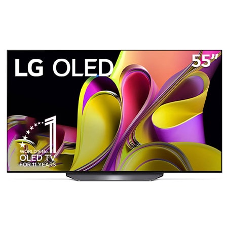 Vista frontal con el LG OLED y la frase «El mejor OLED del mundo por 10 años».