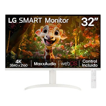 Vista Frontal Monitor 32sr75u incluye control remoto