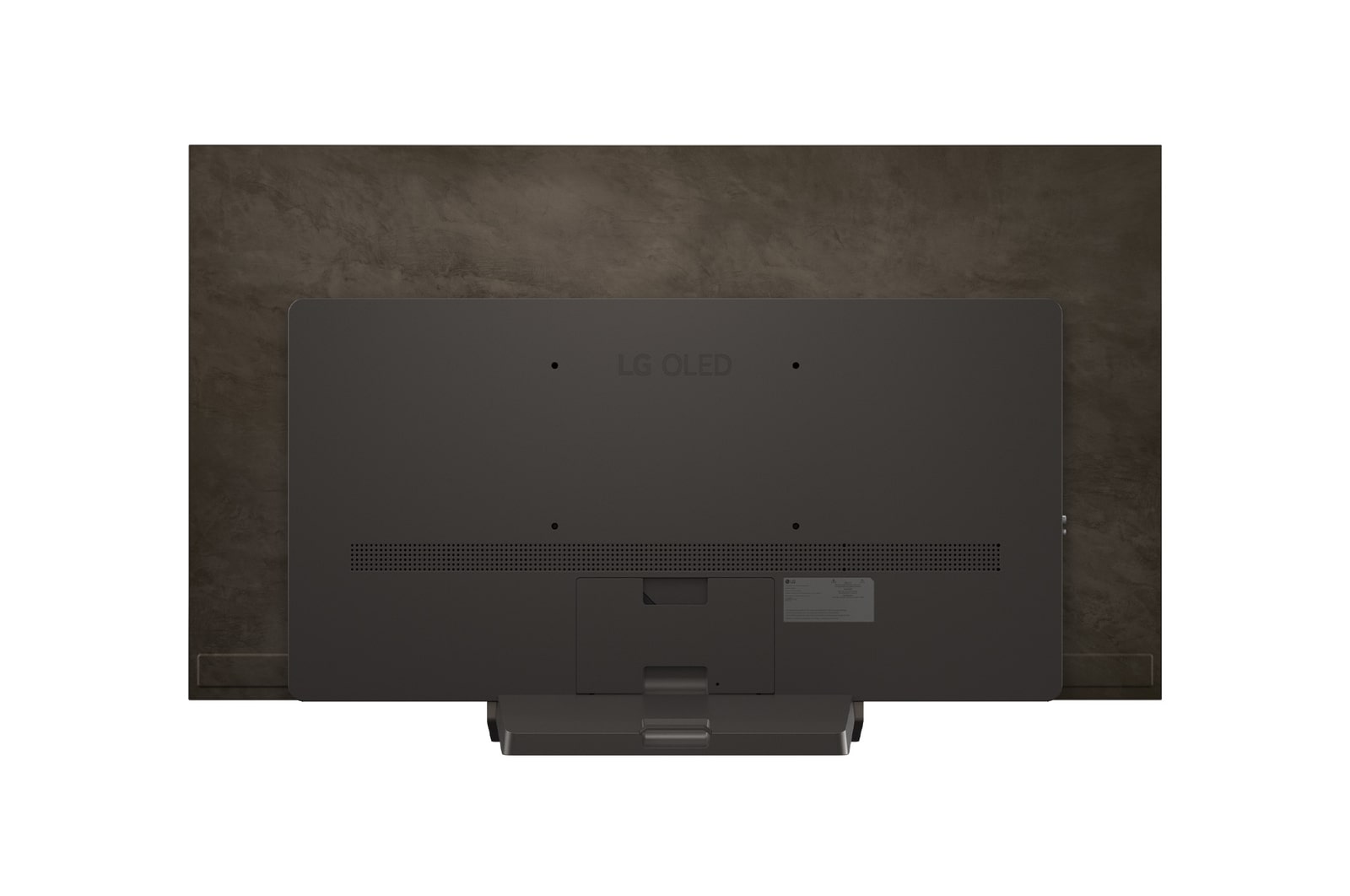 Zadní pohled na LG OLED evo AI C5 4K Smart TV.
