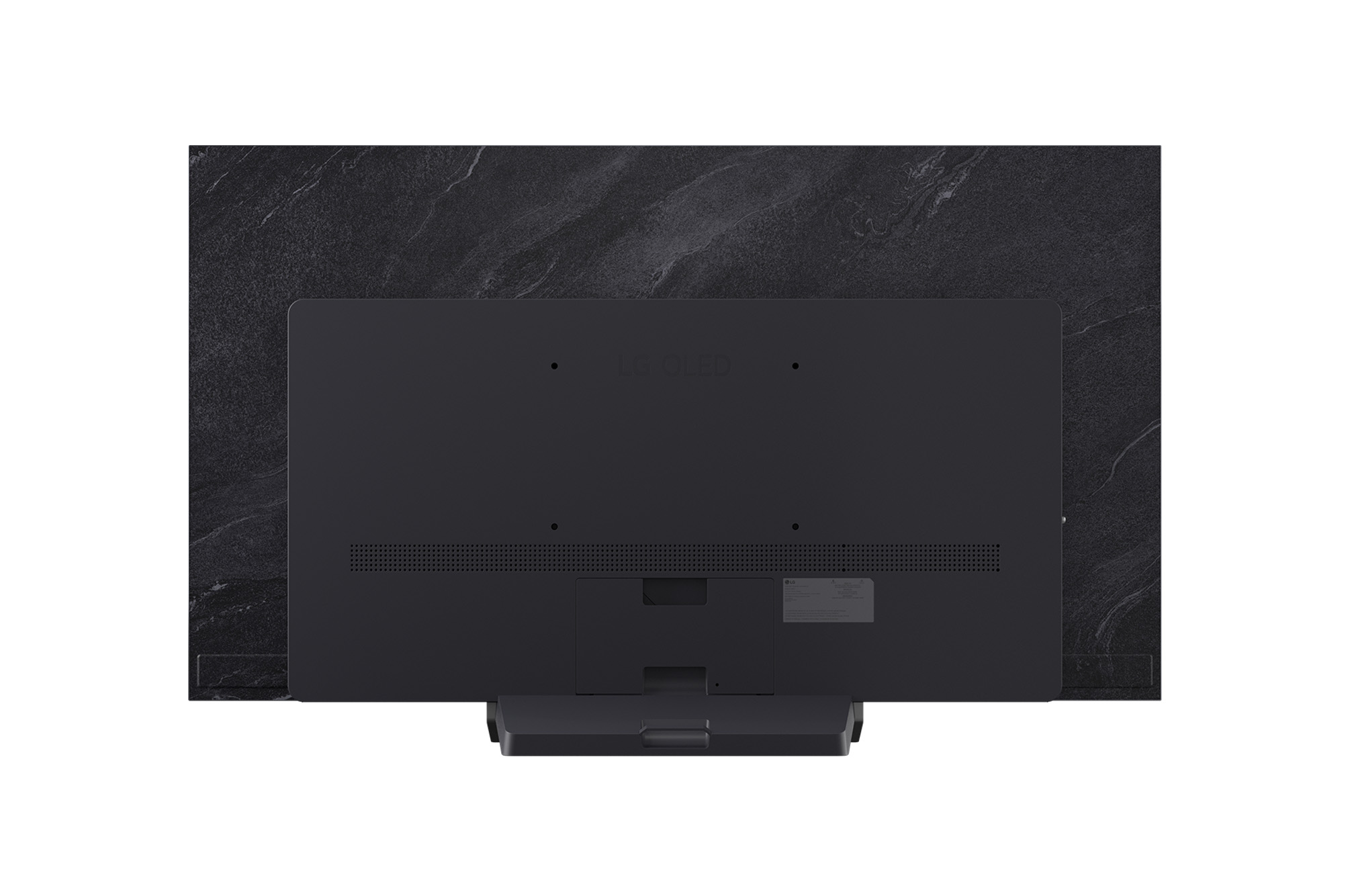 Zadní pohled na LG OLED evo AI C5 4K Smart TV.