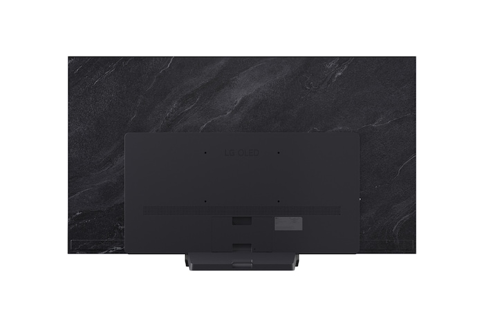 Zadní pohled na LG OLED evo AI C5 4K Smart TV.