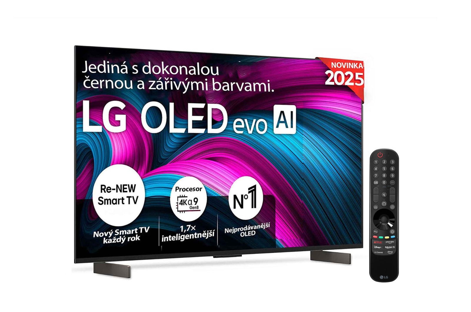 Čelní pohled na 42" LG OLED evo AI C5 4K Smart TV 2025 OLED42C5ELB