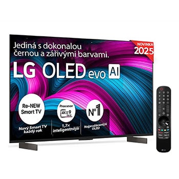 Čelní pohled na 42" LG OLED evo AI C5 4K Smart TV 2025 OLED42C5ELB