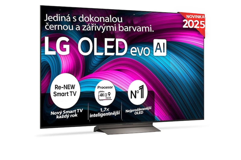 Čelní pohled na 77" LG OLED evo AI C5 4K Smart TV 2025 OLED77C5ELB