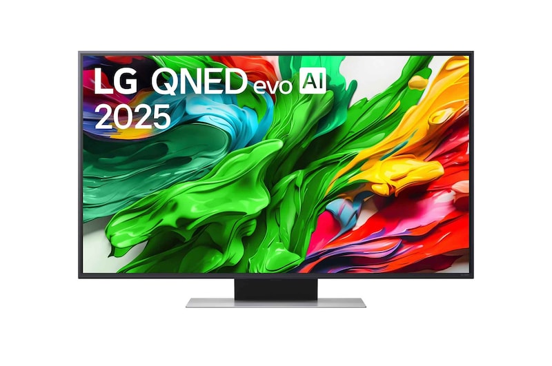 Čelní pohled na 50" LG QNED evo AI QNED87 MiniLED 4k Smart TV 2025 50QNED87A6D