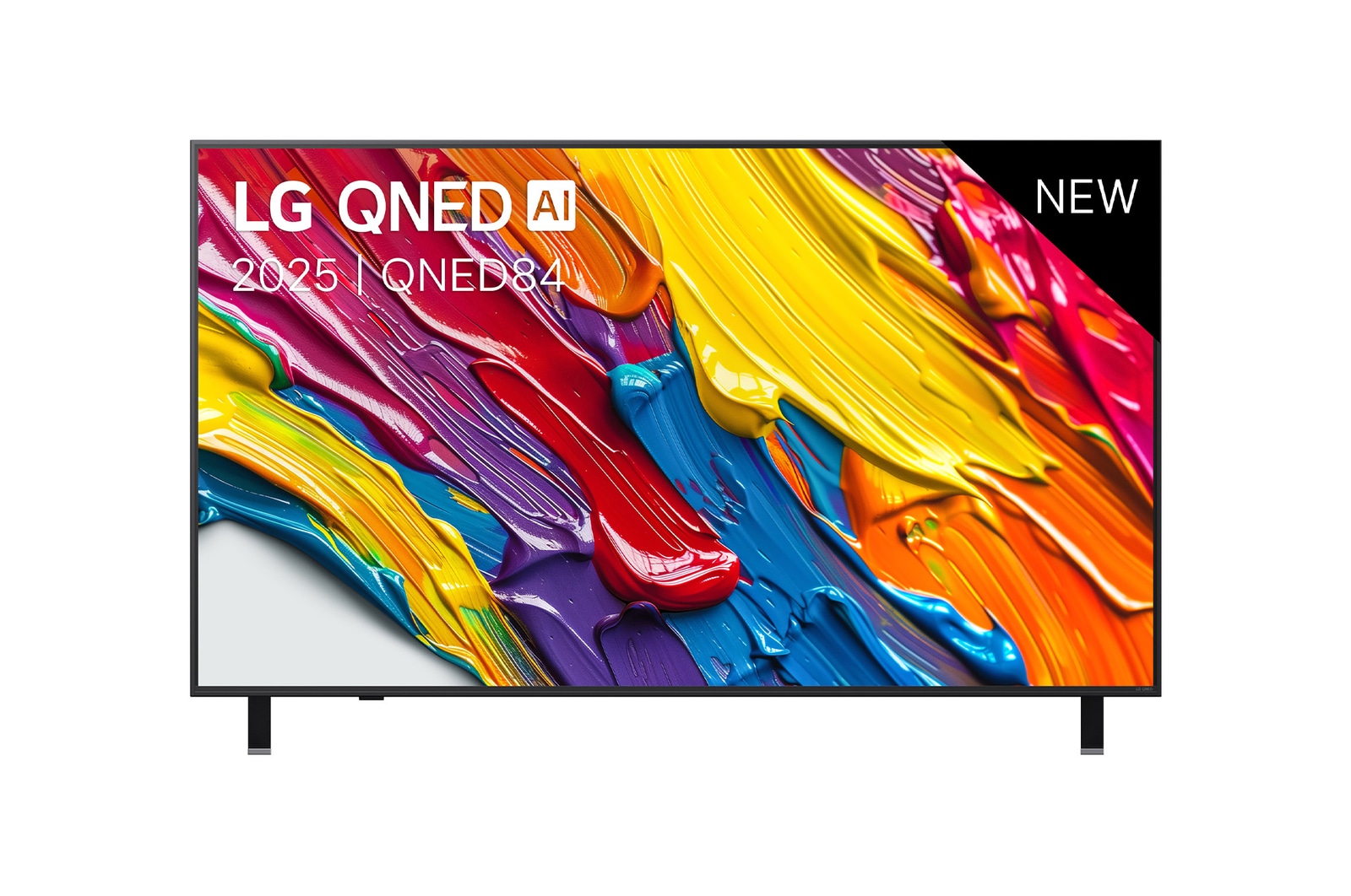 Čelní pohled na 65" LG QNED AI QNED84 4K Smart TV 2025 65QNED84A6C