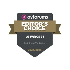 Logo AVForums Editor's Choice pro LG webOS 24 jako Best Smart TV System 2024/2025.