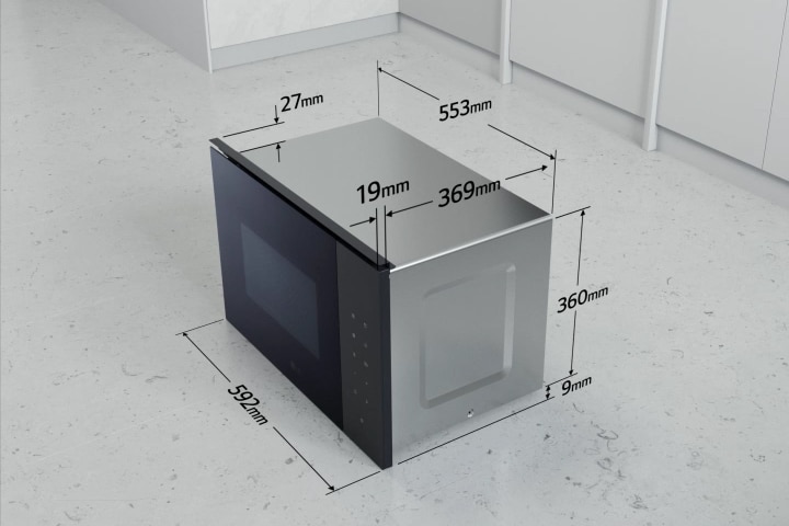 Rozměry vestavné mikrovlnné trouby