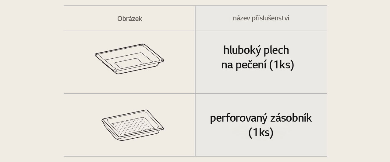 Příslušenství trouby Hluboký plech
