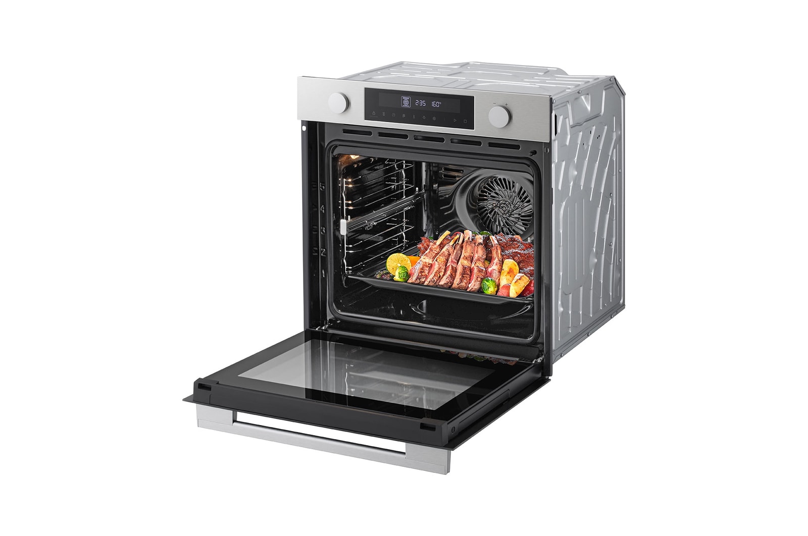 leftside view of lg WS5D7210S with food