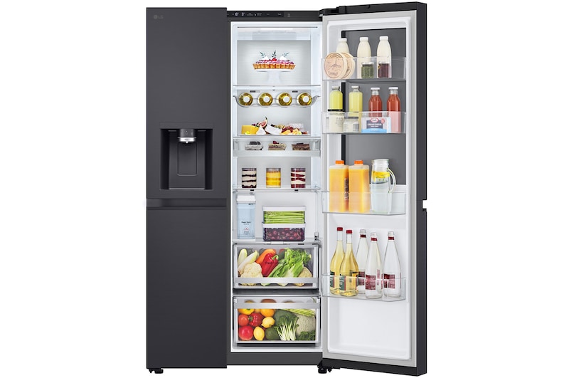 Side view door open with food