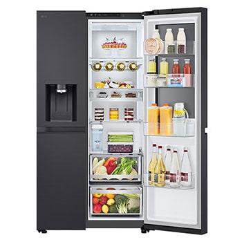 Side view door open with food