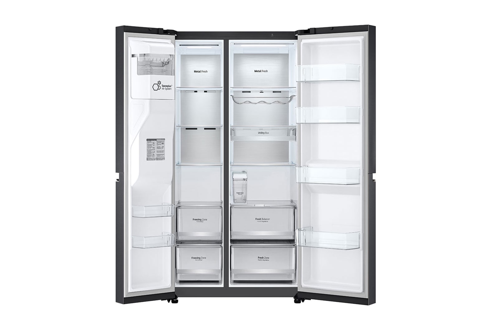 LG Americká chladnička LG | C | 628 l | DoorCooling+™ | UVnano™|Černá/šedá, GSLE91EVAC