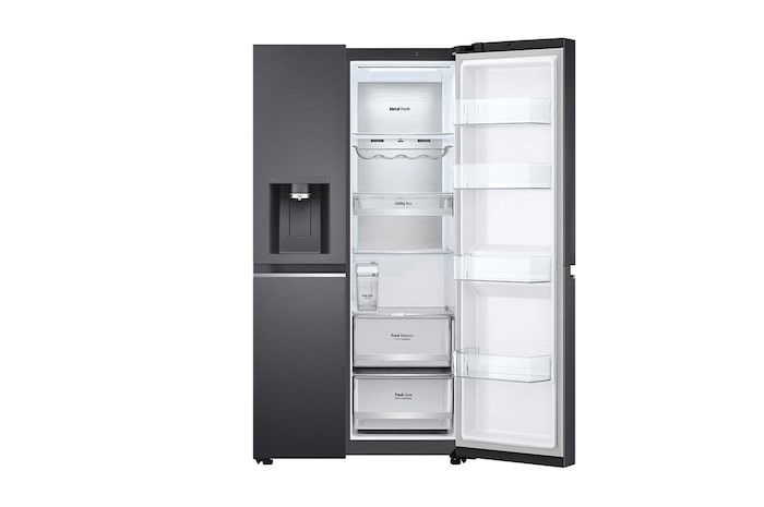 LG Americká chladnička LG | C | 628 l | DoorCooling+™ | UVnano™|Černá/šedá, GSLE91EVAC
