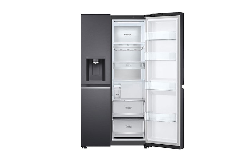 LG Americká chladnička LG | C | 628 l | DoorCooling+™ | UVnano™|Černá/šedá, GSLE91EVAC