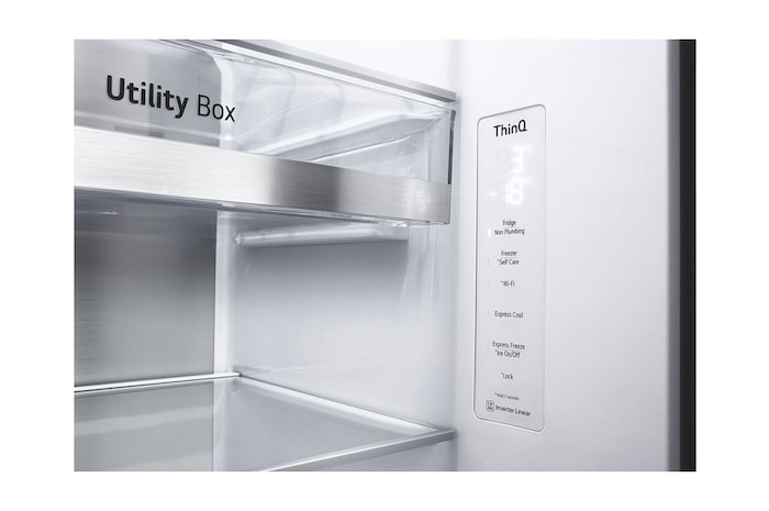 LG Americká chladnička LG | C | 628 l | DoorCooling+™ | UVnano™|Černá/šedá, GSLE91EVAC