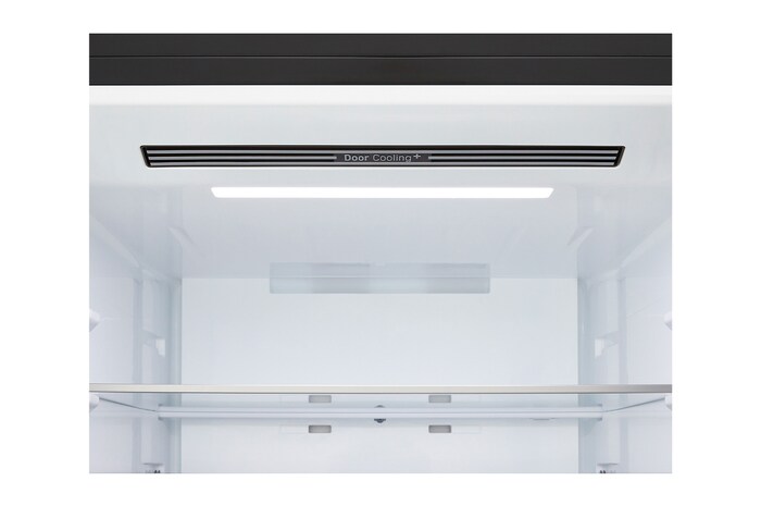 LG bottom freezer (GBBW726AEV) front side view showing exterior design