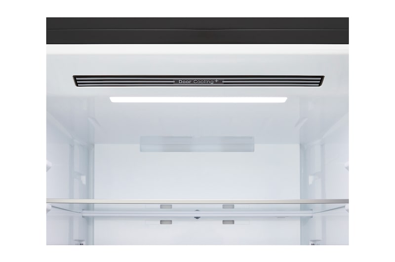 LG bottom freezer (GBBW726AEV) front side view showing exterior design