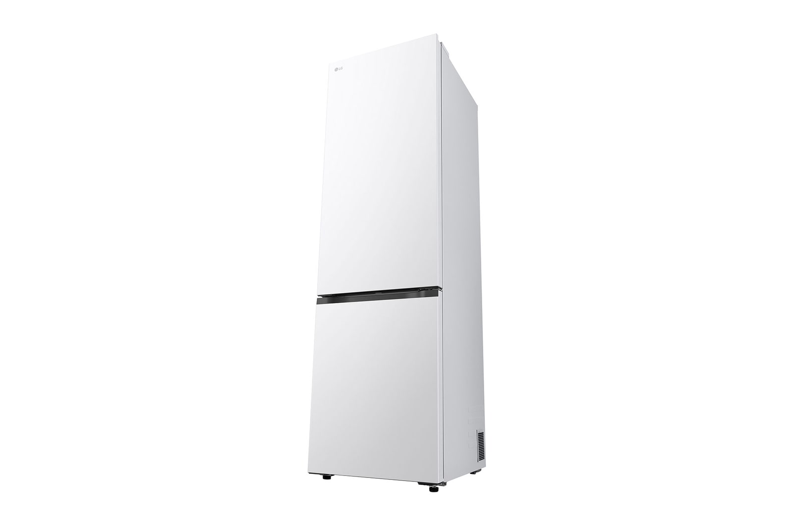 Čelní pohled na spodní mrazničku LG s vyobrazením designu exteriéru