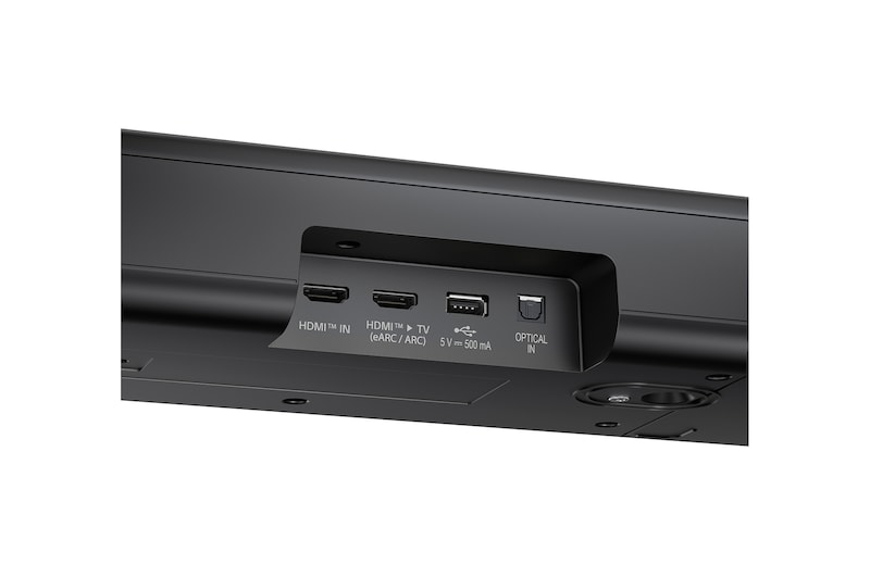 Natočený pohled na zadní stranu soundbaru LG Soundbar S77TY