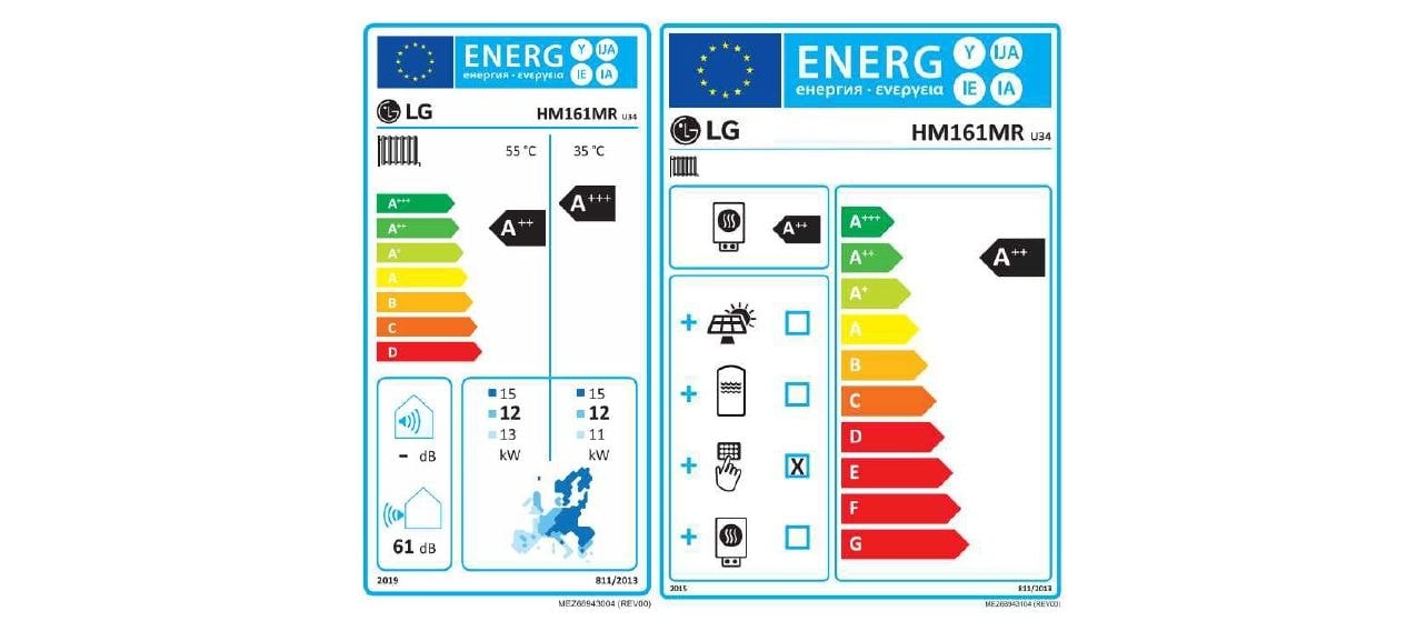 LG Therma V R32 Monobloc S Energy Labeling for EU Market