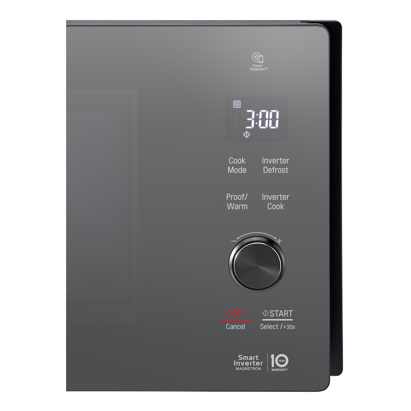 LG Mikrovlnná trouba s grilem | 25 l | Smart Inverter | EasyClean™|Nerez a kouřové sklo, MH6565DPR