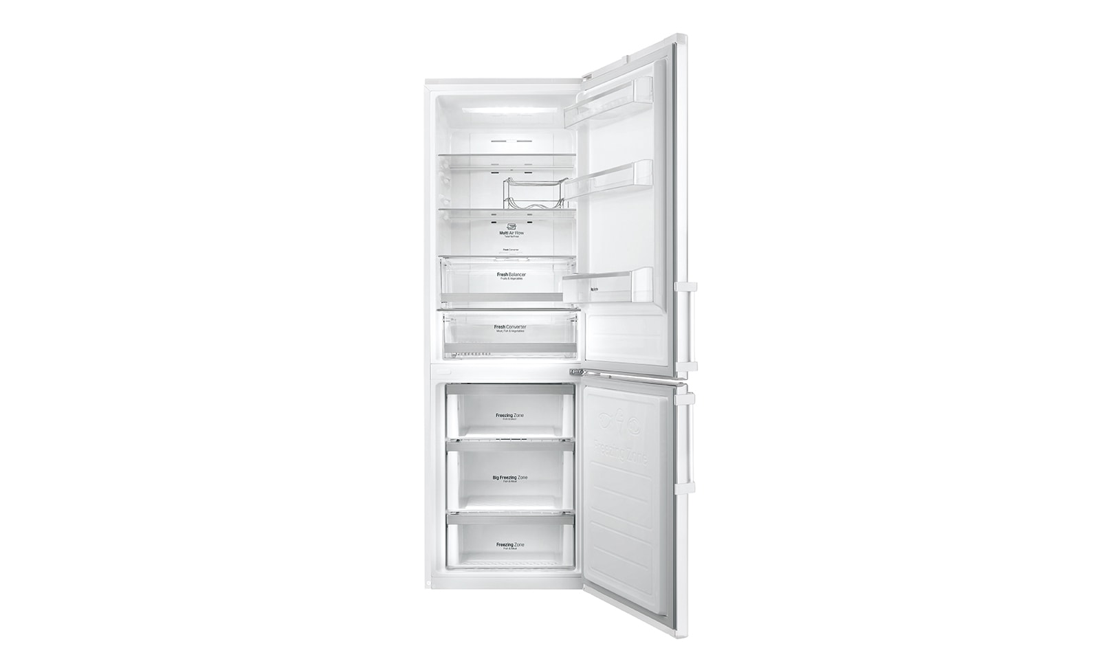 LG Hrubý objem 348 l | 259 kWh/rok | LG Lineární invertorový kompresor | LG Total No Frost | Multi-Air Flow™ | NatureFRESH | Vnější LED displej | Smart Diagnosis™, GBB59SWFZB