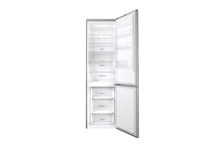 LG Hrubý objem 375 l | 178 kWh/rok | LG Lineární invertorový kompresor | LG Total No Frost | Multi-Air Flow™ | NatureFRESH | Vnější LED displej | Smart Diagnosis™, GBB60PZMFS