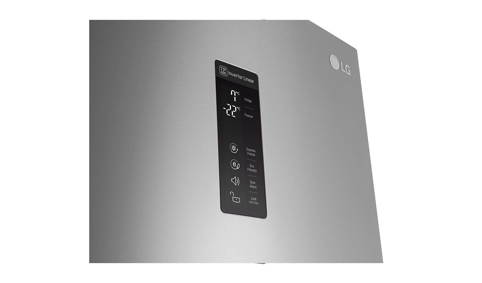 LG Hrubý objem 375 l | 178 kWh/rok | LG Lineární invertorový kompresor | LG Total No Frost | Multi-Air Flow™ | NatureFRESH | Vnější LED displej | Smart Diagnosis™, GBB60PZMFS