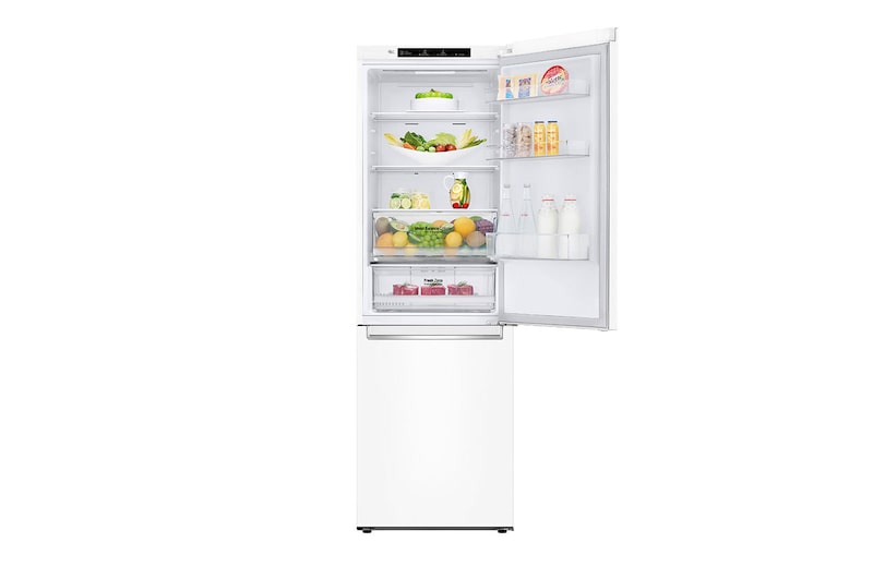 LG E | Hrubý objem 374 l | 255 kWh/rok | LG Lineární invertorový kompresor | LG Total No Frost | DoorCooling+™ | Vnitřní LED displej | Smart Diagnosis™, GBB61SWJZN