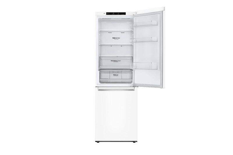LG E | Hrubý objem 374 l | 255 kWh/rok | LG Lineární invertorový kompresor | LG Total No Frost | DoorCooling+™ | Vnitřní LED displej | Smart Diagnosis™, GBB61SWJZN
