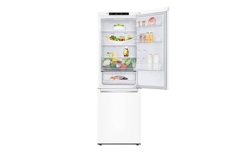 LG E | Hrubý objem 374 l | 255 kWh/rok | LG Lineární invertorový kompresor | LG Total No Frost | DoorCooling+™ | Vnitřní LED displej | Smart Diagnosis™, GBB61SWJZN