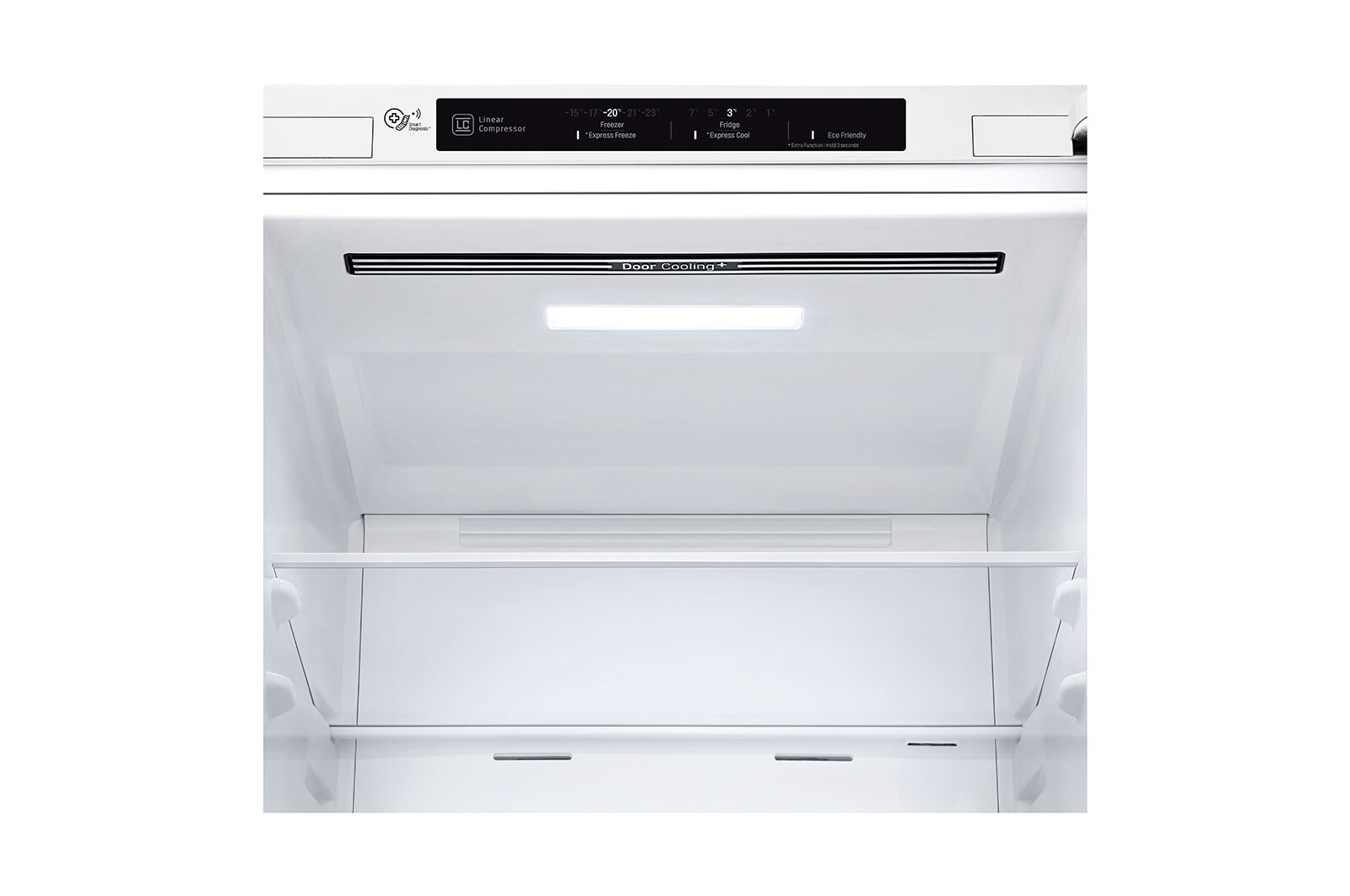 LG E | Hrubý objem 374 l | 255 kWh/rok | LG Lineární invertorový kompresor | LG Total No Frost | DoorCooling+™ | Vnitřní LED displej | Smart Diagnosis™, GBB61SWJZN